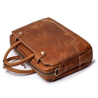 Mullis Mercantile Leather Briefcase/Computer Bag, Messenger Bag, Laptop Bag, Shoulder Bag, Satchel, a timeless, vintage, classic that protects your essentials. Crafted from full-grain leather.