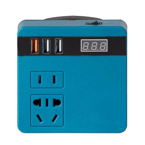 Irfora 120W Lithium Battery Inverter Multifunction Lithium s Battery Inverter 21V to 220VAC Inverter Dual-Engine Intelligent Mulle ions Inverter with Voltage Display Function - color: Blue, size: Blue For Battery