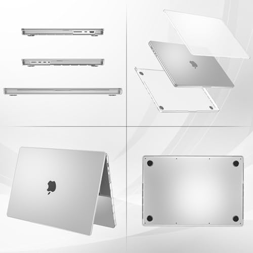 ProCase Slim case for MacBook Pro 16 Inch -Crystal | Translucent Hard Shell Shockproof Cover for 2026 2025-2021 MacBook Pro M5 M4 M3 M2 M1 Pro/Max - color: Crystal