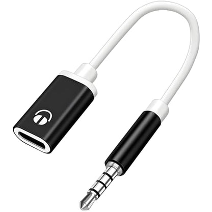 3.5mm Male to USB C Female Audio Adapter, Only Analog Audio Aux Jack Cable for Smartphone Laptop Tablet MP3 （Black）