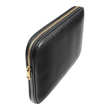 PU Leather Padded Laptop Sleeve Bag 14Inch Compatible with New MacBook Pro 14，Surface Laptop 13.5, Surface Pro 10 with Charger Pouch Color Black - color: Black, size: MacBook Pro 14"