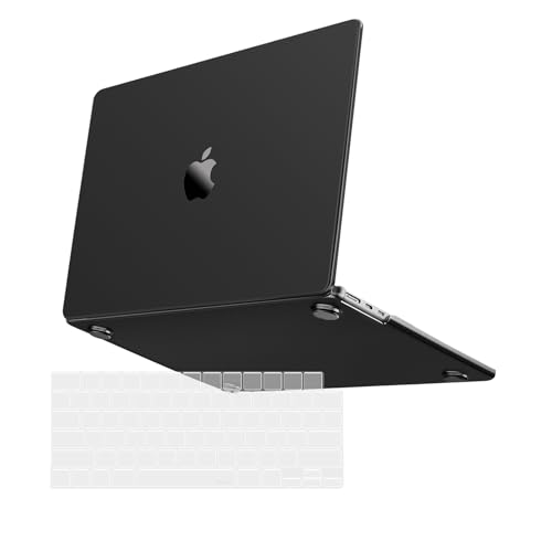 MOSISO Compatible with MacBook Air 13 inch Case M5 M4 M3 M2 2026-2022 | 2 in 1 Kit Anti-Fingerprints Shell for Mac Air 13.6, Ultra Seamlessly Closes Cover, A3449 A3240 A3113 A2681, Black Clear - color: Black Clear