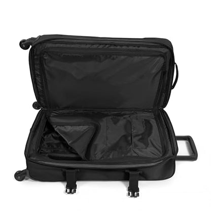 EASTPAK TRANS4 M – 68L Medium Checked Luggage Bag, Two Compartments, TSA Lock, 360° Spinner Wheels, and Telescopic Handle, Black - color: Black, size: 68 Liter Checked Bag
