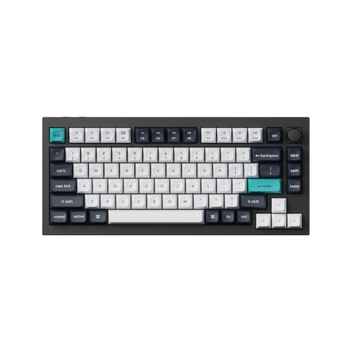 Q1 Max Custom Mechanical Keyboard | QMK VIA Programmable, Jupiter Mechanical Switches, Vivid RGB Backlight, Premium Double Shot Keycaps(Brown,Carbon Black) - color: Carbon Black, size: Brown