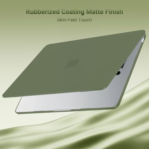 MOSISO Compatible with MacBook Air 15 inch Case M5 M4 M3 M2 2026 2025-2023 | Model A3448 A3241 A3114 A2941, Scratch-Resistant Ultra-Thin Protective Hard Shell Case Cover, Army Green - color: Army Green