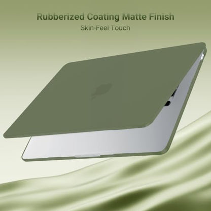 MOSISO Compatible with MacBook Air 15 inch Case M5 M4 M3 M2 2026 2025-2023 | Model A3448 A3241 A3114 A2941, Scratch-Resistant Ultra-Thin Protective Hard Shell Case Cover, Army Green - color: Army Green