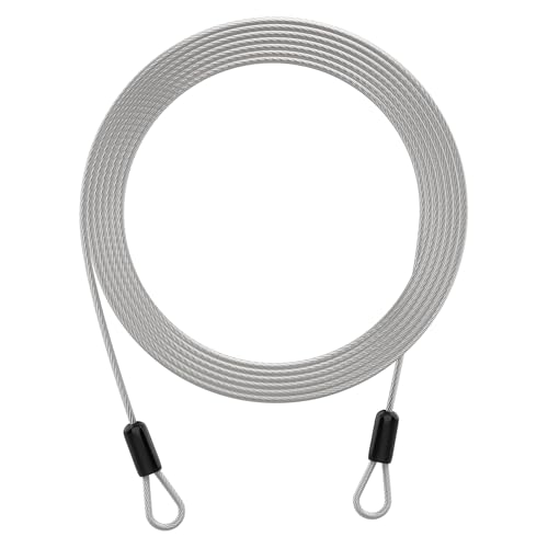 9.84FT 3mm Stainless Steel Security Cable | Security Wire Rope with Double Loop for Outdoor Travel - size: 9.84 ft 3 mm, 1 Pack