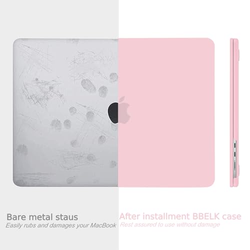 B BELK for MacBook Air 13.6 inch Case M5 2026 2025-2022 M4 M3 M2, Baby Pink | Model A3449 A3240 A3113 A2681, Plastic Hard Shell Case for MacBook Air 13 inch Case with Keyboard Cover & Screen Protector - color: Rose Quartz