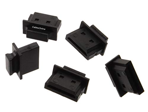 CablesOnline 10-Pack HDMI Male Dust Cover Port Protectors, Black (CV-H01-10)