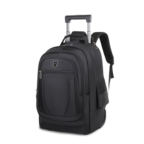 FANDARE 35L Rolling Laptop Backpack 2-in-1 Trolley Convertible Luggage Backpack with Wheels Travel Daypacks Multi-Functional Carry-On for Business Travel Trip Men Outdoor Urban Backpacks Black - color: Black