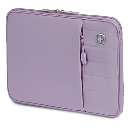 SwissGear Padded Zippered Laptop Sleeve, Micro-Twill Laptop Case with Zippered Front Compartment & Fleece Lining - color: Lilac, size: 13-Inch