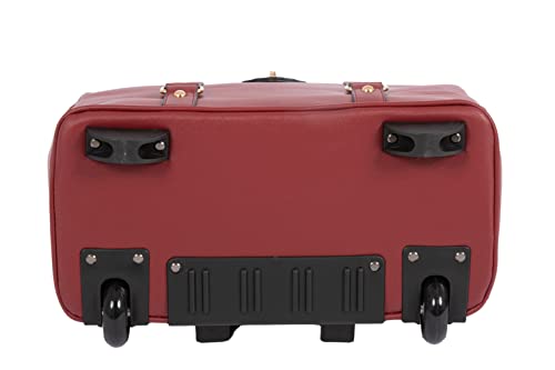 JKM & Company EXECUTIVE Burgundy Computer iPad, Laptop Tablet Rolling Tote Bag Briefcase Carryall Bag - color: Bordeaux