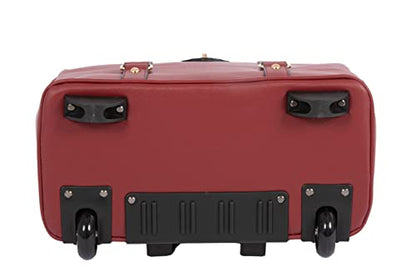 JKM & Company EXECUTIVE Burgundy Computer iPad, Laptop Tablet Rolling Tote Bag Briefcase Carryall Bag - color: Bordeaux