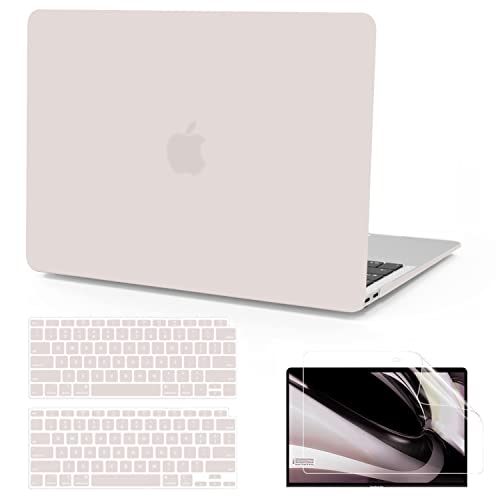 B BELK for MacBook Air 13 inch Case M1 2021-2018 A2337 A2179 A1932 | Matte Plastic Laptop Hard Shell for MacBook Air 13.3 inch Case with Touch ID & Keyboard Cover & Screen Protector, Rock Gray - color: Rock Gray