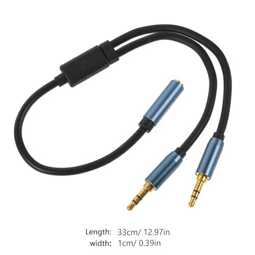 SEWACC One Headphone Mic Audio Y Splitter Cable Adapter for Laptop Lossless Sound Transmission Lightweight Compact Earphone Splitter for Headsets and Microphones
