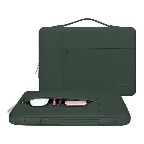 MOSISO Laptop Case 13.3 inch, 13-13.3 inch Laptop Sleeve with Handle Compatible with MacBook Air/Pro 13/Pro 14 M5 M4 M3 M2 M1,HP Dell ASUS Lenovo, Polyester Multifunctional Computer Bag,Midnight Green - color: Midnight Green, size: 13.3 inch