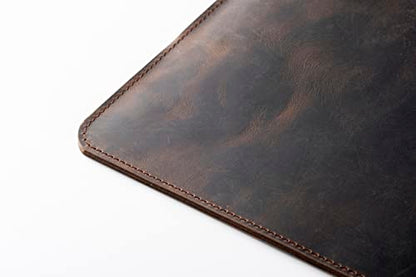 Leather Laptop Sleeve, Handmade Slim Case for MacBook Air 13" (M2) 2024, (M3) 2024 & 15 inch (M3) 2033 - color: Chestnut, size: 15"