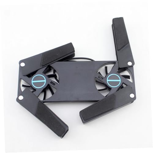 NUOBESTY 2PCS Laptop Cooling Pad Dual Fan USB Powered Quiet Laptop Cooler Stand with Slip Design for Heat Reduction and Compact Storage