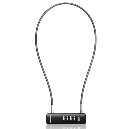 Combo Cable Bike Lock, 4 Digit Combination Lock for Outdoor Fence Gate, Luggage Safe, Scooter, U Cable Lock with Code, for Refrigerator, Cabinet (23.6"(60cm) Cable, Black) - color: Black, size: 23.6"(60cm) Cable