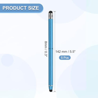 PATIKIL 5 Pcs Stylus Pens for Touch Screens, 2 in 1 High Sensitivity Universal Pen Capacitive Stylus for Phone Tablets Laptop Touch Screen Device, Blue - color: Blue