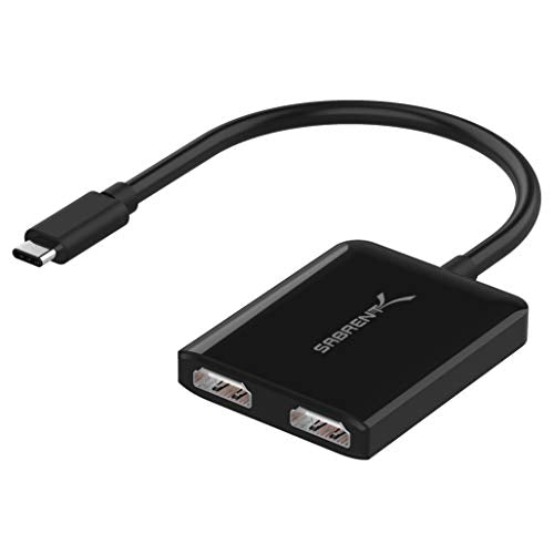 SABRENT USB Type C Dual HDMI Adapter [Supports Up to Two 4K 30Hz Monitors, Compatible with Windows Systems Only] (DA-UCDH) - size: x2 HDMI Adapter, style: x2 HDMI Adapter