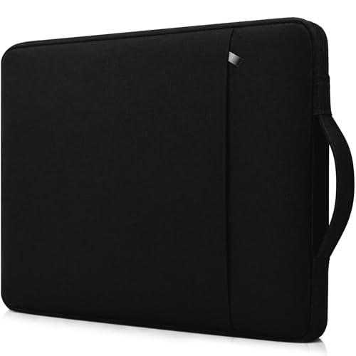 RAINYEAR 15 inch Laptop Sleeve Carrying Case with Handle & Pocket, Black | Protective Padded Polyester Laptop Sleeve Case Briefcase for 15 Inch MacBook Air/Pro , 15 inch Surface Laptop 3/4 - color: Black, size: 15"-15.4"