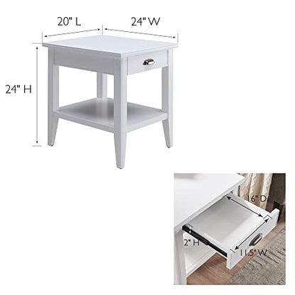 Leick Home Laurent End Table, 24", White - color: White