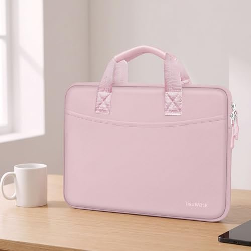 Laptop Case 13.3 inch,13-13.3 inch Laptop Sleeve Bag Compatible with MacBook Neo 13/Air 13 13.6/Pro 13/Pro 14,HP Dell ASUS Lenovo,Neoprene Computer Bag with Handle&Curved Pocket,Pink - color: Pink, size: 13.3 inch