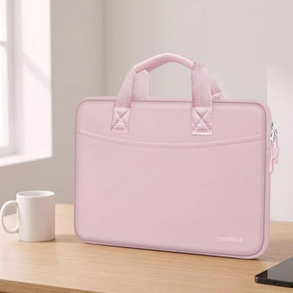 Laptop Case 16 inch,15-15.6 inch Laptop Sleeve Bag Compatible with MacBook Pro 16 M5 M4 M3 M2 M1,HP Dell Acer ASUS Lenovo Notebook,Neoprene Computer Bag with Handle&Curved Pocket, Pink - color: Pink, size: 16 inch