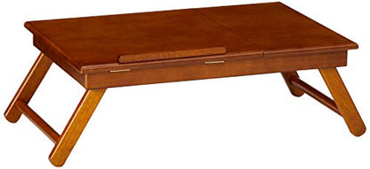Winsome Anderson, Flip Top with Drawer, Foldable Legs Lap Desk, Teak, 25.37x13.78x8.06 - color: Teak, size: Regular (Pack of 1)