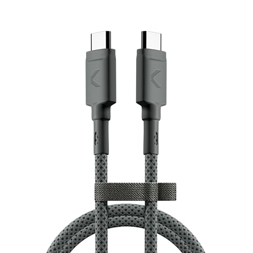 Clemm USB C to USB C Cable 60W 3.9ft, Fast Charging Nylon Braided Type C Charger Cord, USB 3.2 Long Lifespan, Compatible with iPhone 17/16/15, Samsung Galaxy S25/S24, iPad Pro, MacBook Pro, Dim Gray - color: Dim Gray, size: 3.9ft, style: USB-C to USB-C