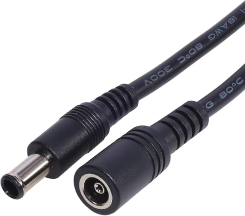Black DC6.5x4.4mm Extended Line Power Cable 6.5x4.4mm for Notebook Short Extension Cord 18AWG 120W DC6044 Power Supply Cord Power Cords Cables (30cm)
