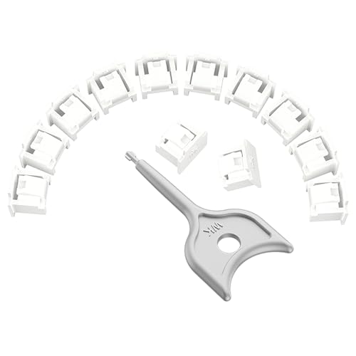 100Pcs RJ45 Port Lock with 5 Keys, Locking RJ45 Port/Dust Blocker,RJ45 Dust Cover Cap Female Port Plugs Protector,Compatible RJ45 Port Devices (White) - color: White, size: 100+5