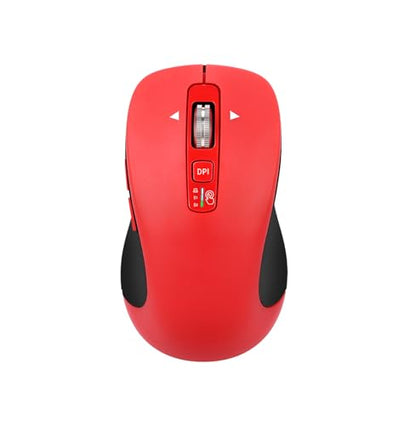 CITLLA Wireless Bluetooth Mouse (USB + BT1 + BT2), Full Size, 4-Way Scrolling, Multi-Device Silent Mouse for Computer, Laptop, iPad, MacBook (Red) - color: Red