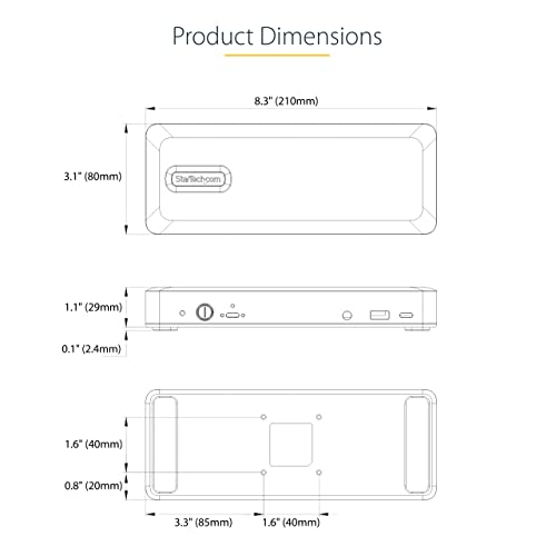 StarTech USB-C Triple 4K30/Dual 4K60 Dock with 7-Port Hub, 60W, WWCB, GbE | Triple-Monitor, Chromebook, Thunderbolt 4, ChromeOS Enterprise, 3.5mm audio, K-Slot, Nano-Slot, mounting holes