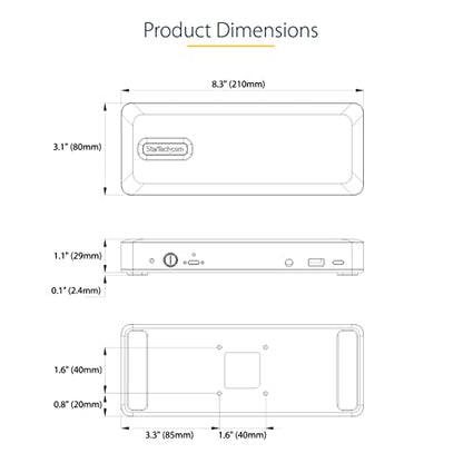 StarTech USB-C Triple 4K30/Dual 4K60 Dock with 7-Port Hub, 60W, WWCB, GbE | Triple-Monitor, Chromebook, Thunderbolt 4, ChromeOS Enterprise, 3.5mm audio, K-Slot, Nano-Slot, mounting holes