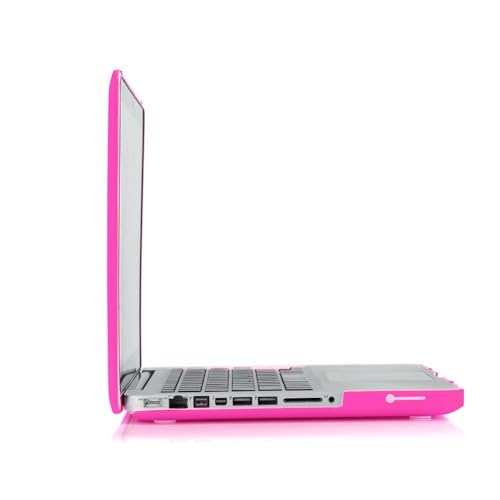 RUBAN Compatible with MacBook Model A1286 (2011 2010 2009 Year Old Version Pro 15 inch with CD-ROM), Plastic Hard Case Shell and Keyboard Cover - Hot Pink - color: Hot Pink