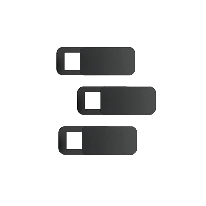WIRESTER Set of 3 Camera Cover Slide, Plastic Webcam Privacy Cover for Laptop, MacBook, PC, Computer, Cell Phone and More Accessories - Black
