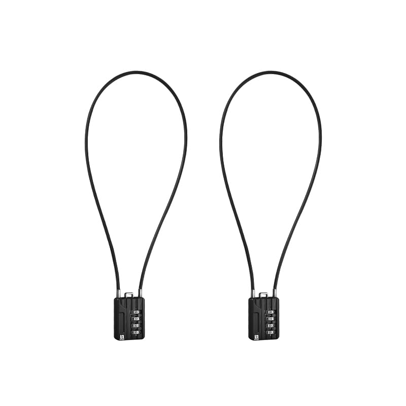 RESET-200 4-Digit Combination Cable Lock, 19.7 in/50cm, 2 Pack | 19.7 in/50cm cable for wider latch spacing, bags, storage boxes, and small gear; light-duty use only. 2 locks included. - size: 50cm(20 inch)Cable