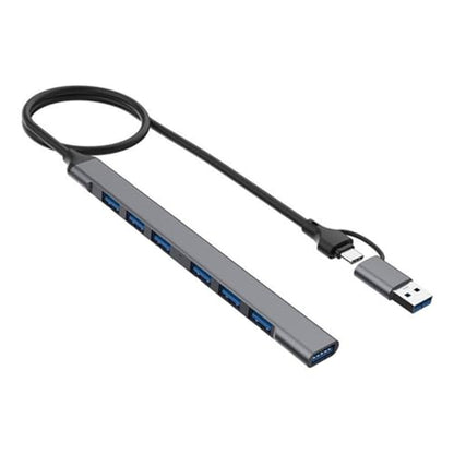 Aluminum 4/7 Port USB C Adapter Docking Station USB2.0+USB3.0 Laptop Dock