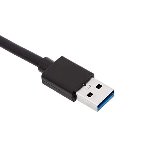 Amazon Basics 4-Port USB 3.0 Hub with 3 USB-A Ports & 1 RJ45 Gigabit Ethernet Port, High-Speed Network Adapter for Laptops, Black