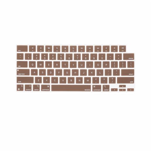 MOSISO Keyboard Cover Skin Compatible with MacBook Air 15 inch M3 M2 | A3114 A2941/Air 13.6 A3113 A2681/Pro 14/16 M4 M3 M2 M1, Caramel Brown - color: Caramel Brown