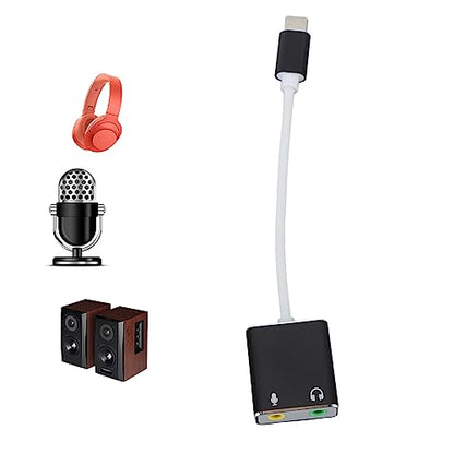 Alomejor USB C Microphone Adapter, Aluminum Alloy Type C Sound Card, 7.1 Channel Audio Output, Plug and Play, Compact 13g External USB Sound Card for Desktop Laptop Gaming