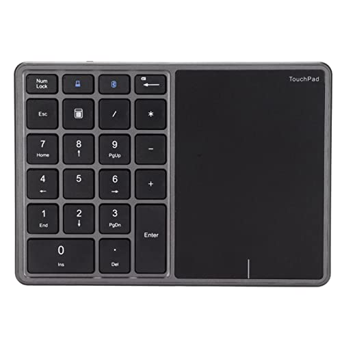 Bluetooth Number Pad for Laptop, 2.4G Cordless Number Keypad, Rechargeable 22 Keys Touch Screen Numeric Keypad Numpad, External Numpad Keyboard for Laptop PC Notebook (Grey) - color: Gray