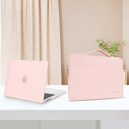 MOSISO Compatible with MacBook Air 13 inch Case M5 2026 M4 2025 M3 M2 2024-2022 A3449 A3240 A3113 A2681,Hard Shell&Sleeve Bag&Keyboard Skin&Webcam Cover&ScreenFilm for MacBook Air 13.6, Chalk Pink - color: Chalk Pink