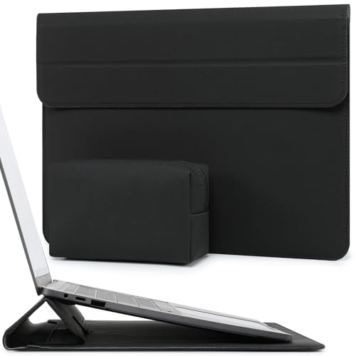 HYZUO 15-16 Inch Laptop Case Bag Sleeve with Stand, Black | for MacBook Pro 16 M5-M1 Pro/Max A3428 A3429 2026-2019, XPS 15, MacBook Pro 15 2015-2012, Samsung Galaxy Book Pro/Flex 15 - color: Black, size: 15-16 Inch