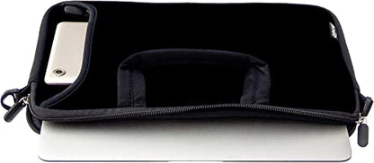 10 inches Messenger Bag Carrying Case with Handle Accessory Pocket Fits 7 to 10-Inch Laptops/Notebook/ebooks/Kids Pad (7-10.2 inch, Pure Black) - color: Pure Black, size: 7-10.2 inch