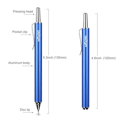 Mixoo Universal Stylus Pen for Touchscreen iPhone iPad Android Tablet Apple Kindle Switch Chromebook Galaxy All Touch Screens, Disc Stylus Pens for Touch Screens (6 Retractable (Black + Blue)) - color: 6 Retractable (Black + Blue)