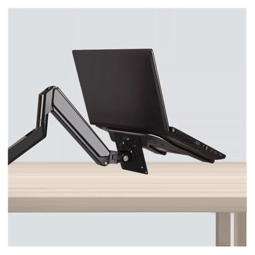 Height - adjustable monitor stand arm Laptop Arm Mount for Desk Holds 4.4-19.8lbs, 2 in 1 Adjustable Gas Spring Arm Single Monitor Desk Mount with Tray for 17"-30" Screens or 10"-16" Laptops Wall - mo