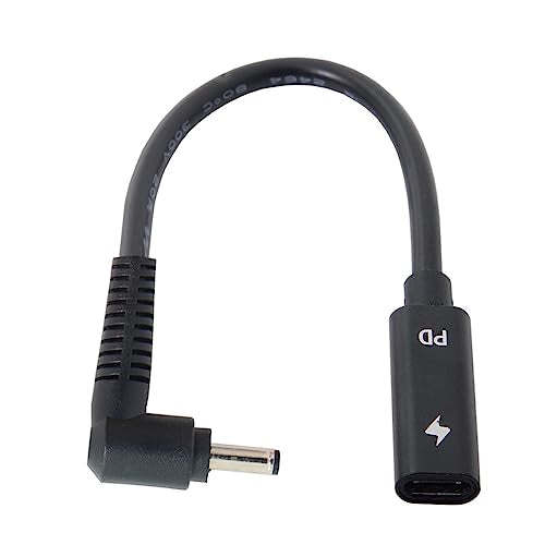cablecc Type C USB-C Female Input to DC 4.0x1.3mm Power PD Charge Cable fit for Laptop 18-20V - color: Black 4.0x1.3mm